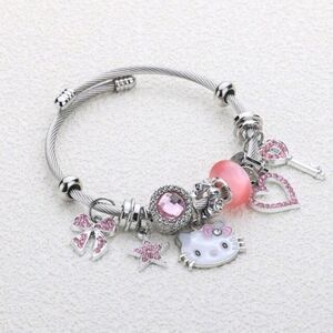 Sanrio Hello Kitty Bracelet Friendship Charms Braclet, Adjustable Stainless